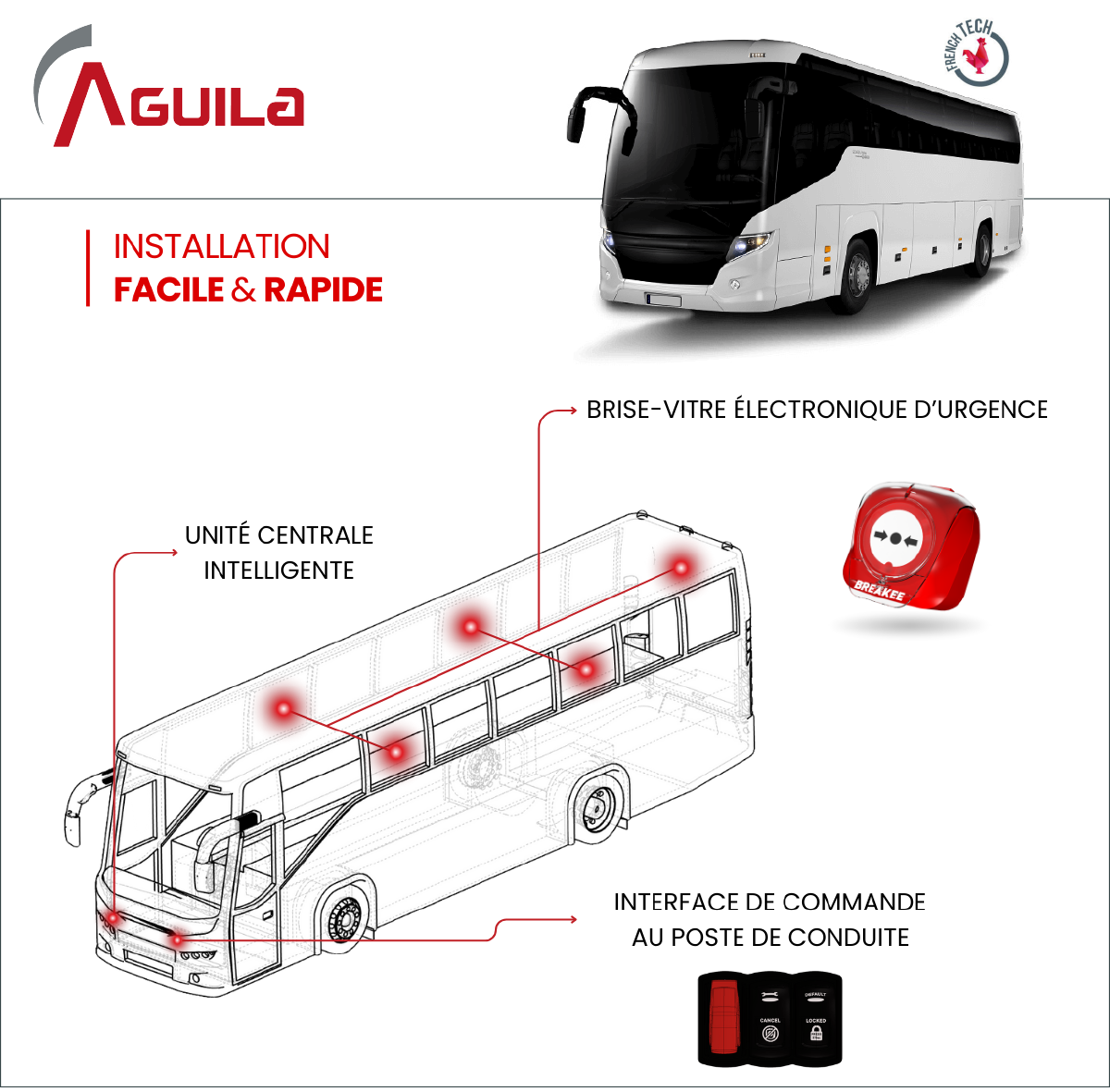 BREAKEE electronic emergency window breaker for buses and coaches